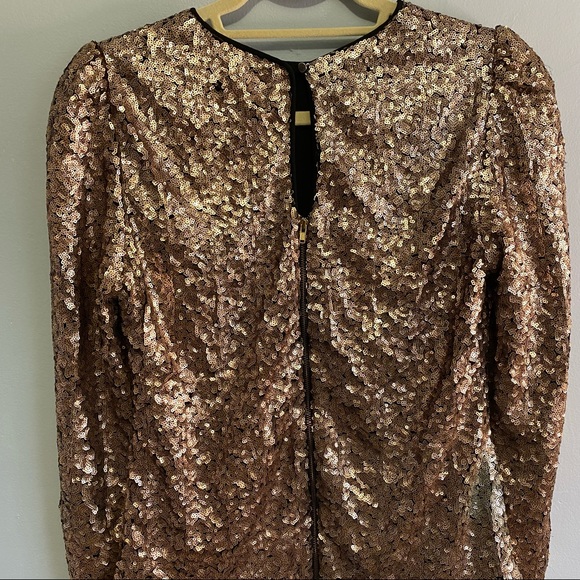 Nicole Miller Rose Gold Sequin Top - Picture 10 of 16
